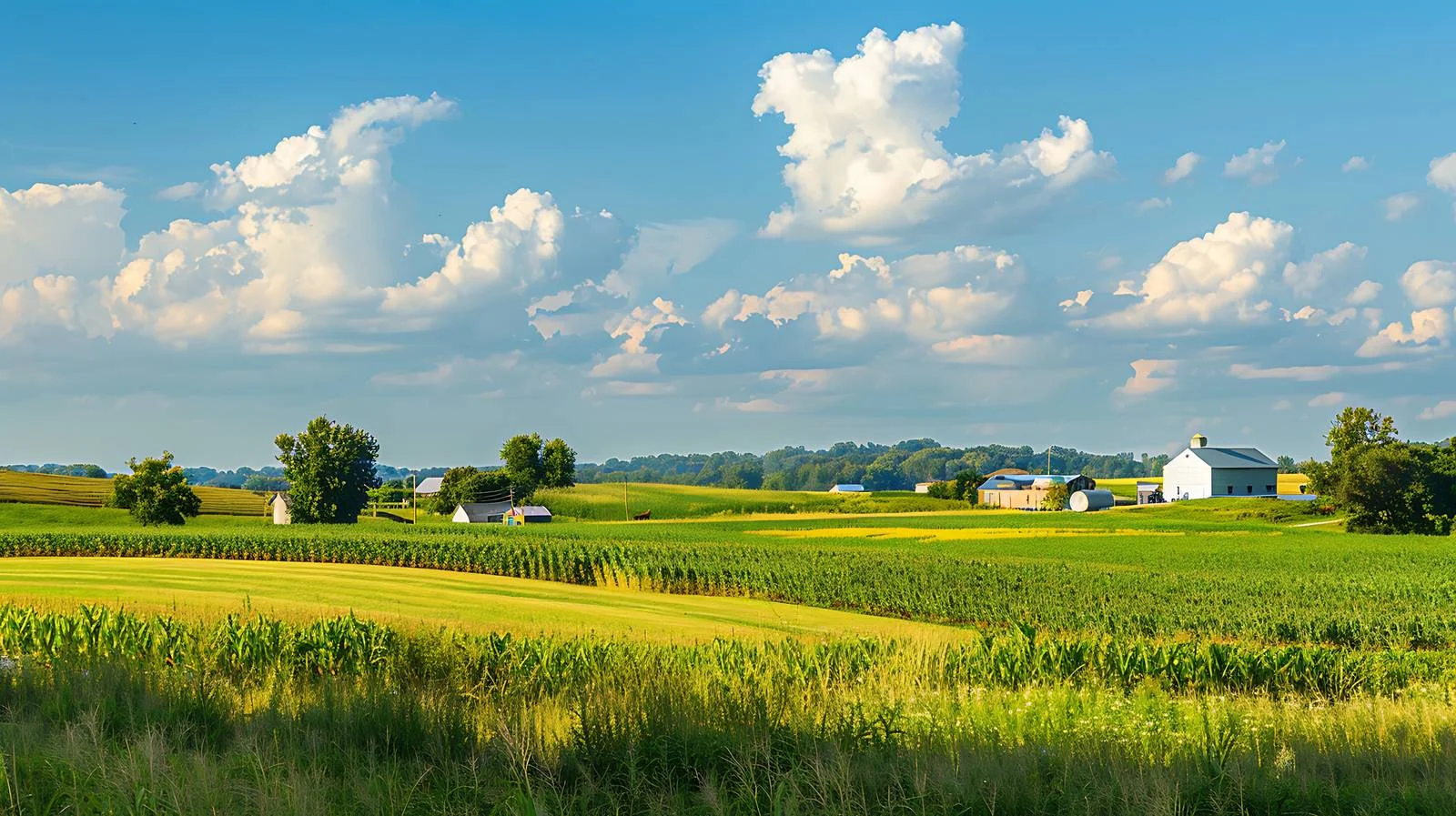 Sunny Day Over Corn and Soybean Farms — free download from Dotvec