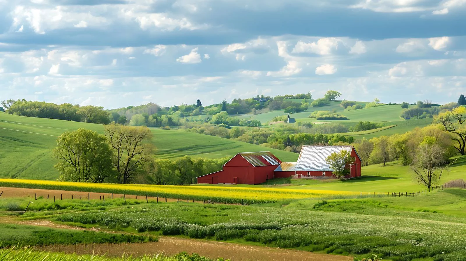Idyllic Iowa Countryside with Rolling Farmlands — free download from Dotvec