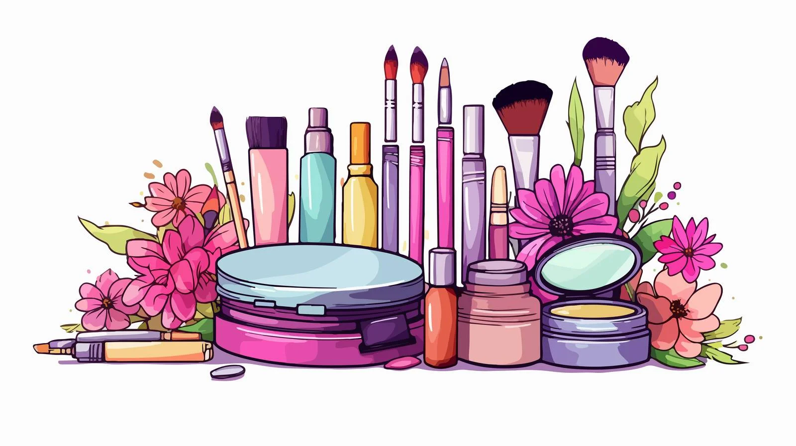 Elegant Makeup Artist Tools Display Set — free download from Dotvec