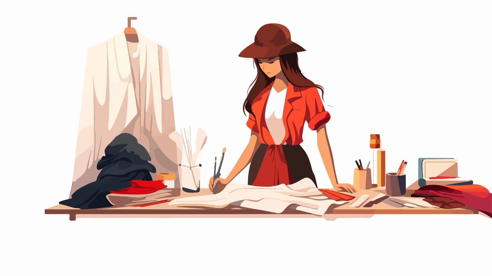 Creative Fashion Designer Crafting Clothing Collection — free download from Dotvec