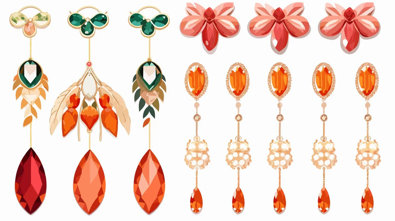 Chic Earrings Collection: Women's Fashion Accessories — free download from Dotvec