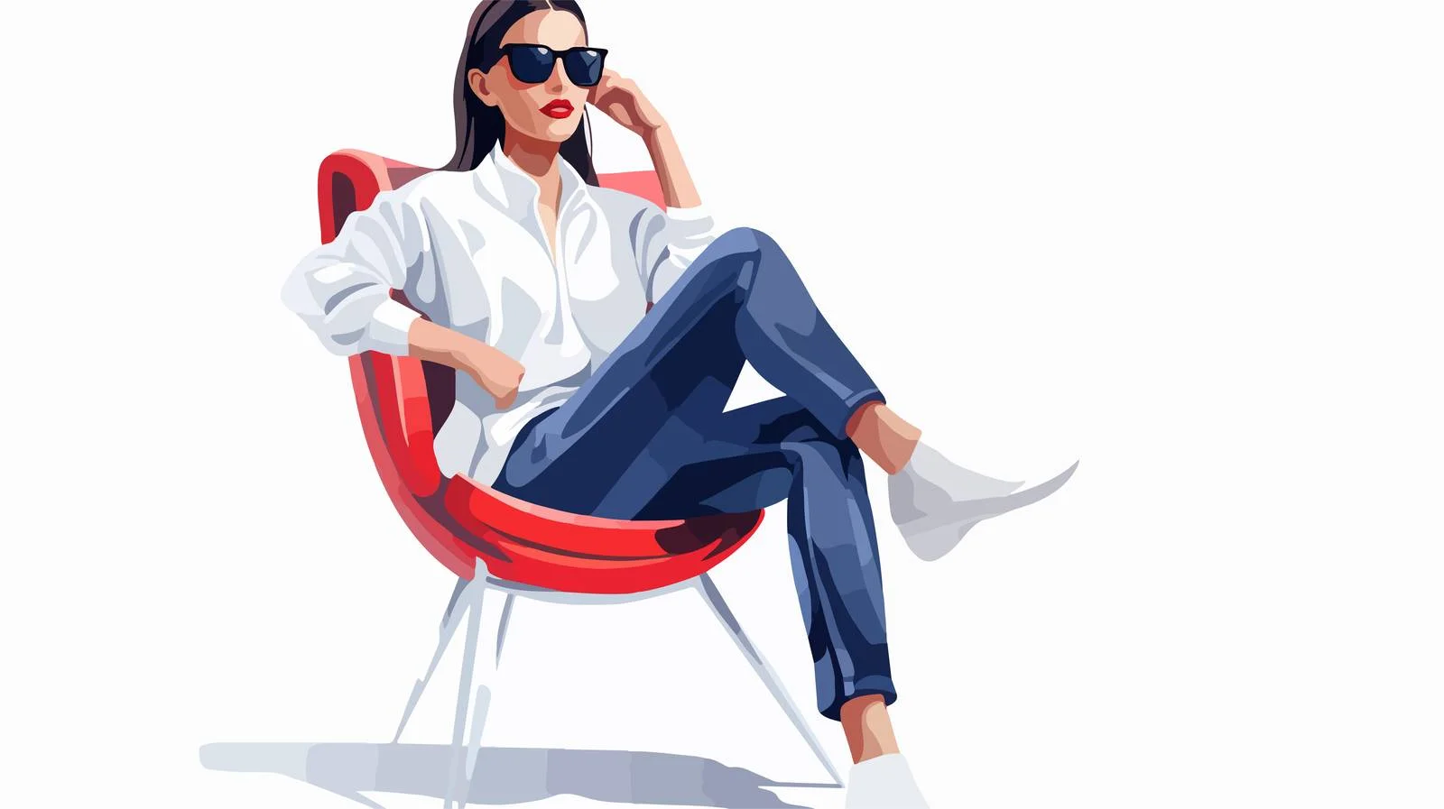 Elegant Young Woman Leaning on Chair — free download from Dotvec