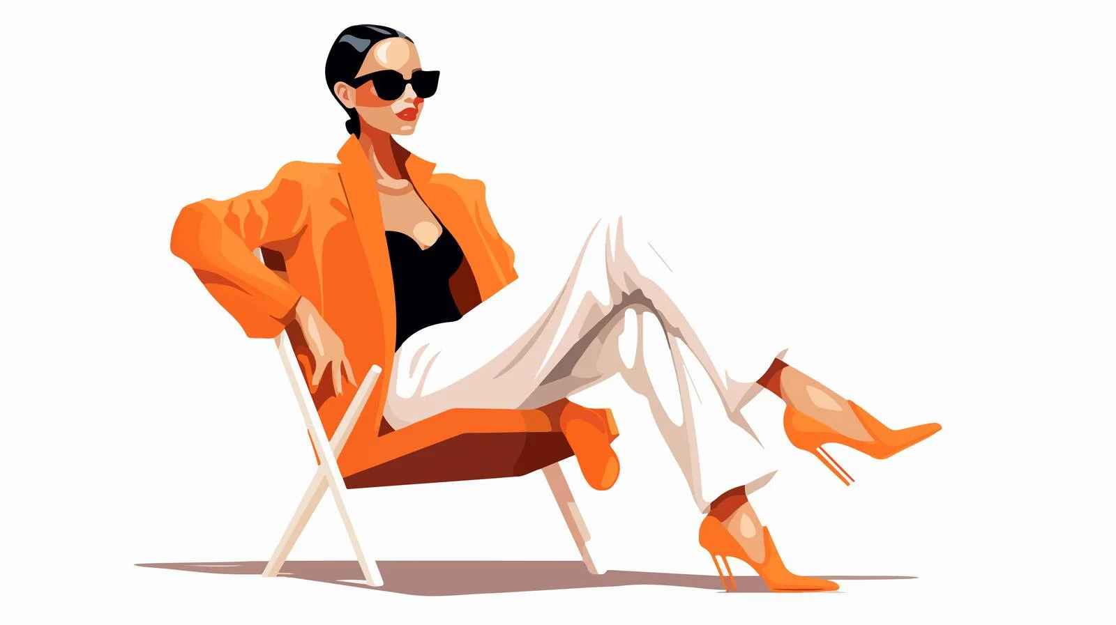 Chic girl sitting stylishly on chair — free download from Dotvec