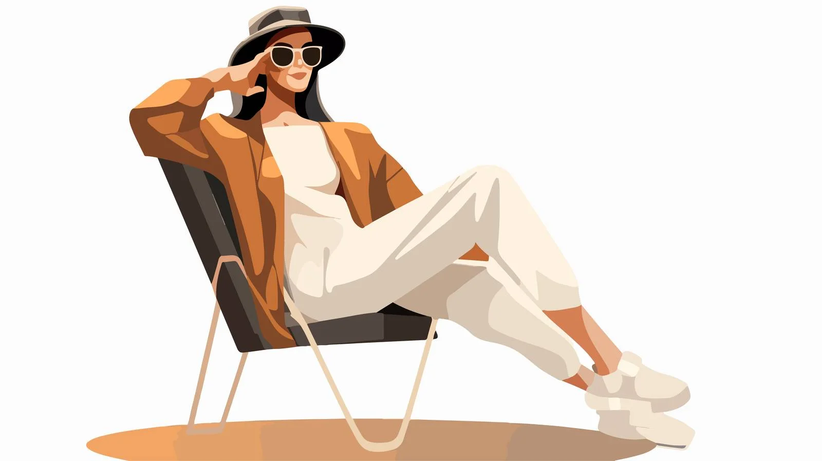 Modern Woman Sitting Gracefully on Chair — free download from Dotvec
