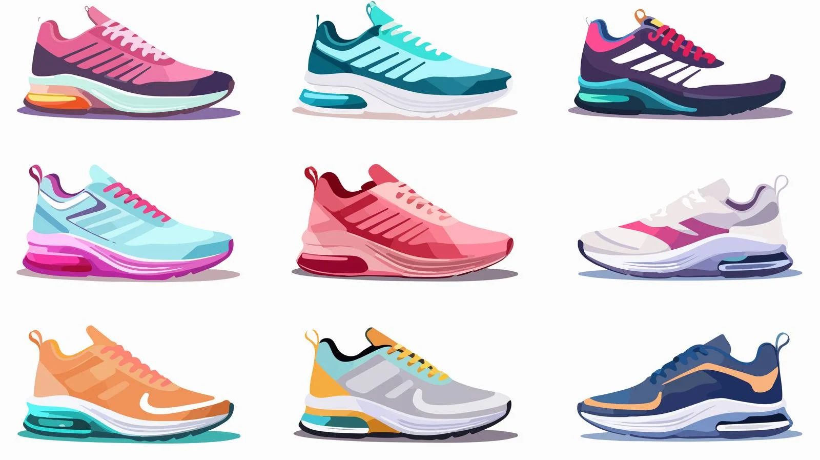 Trendy Sporty Shoes Collection Featuring Modern Design — free download from Dotvec