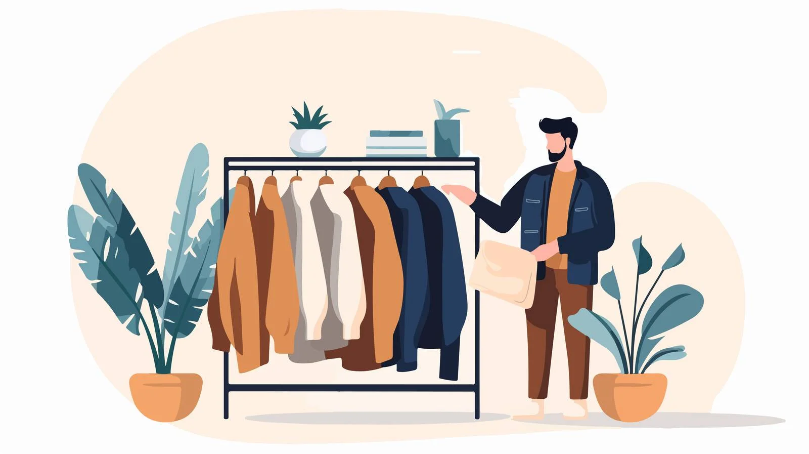 Chic Fashion Stylist Selecting Trendy Attire — free download from Dotvec