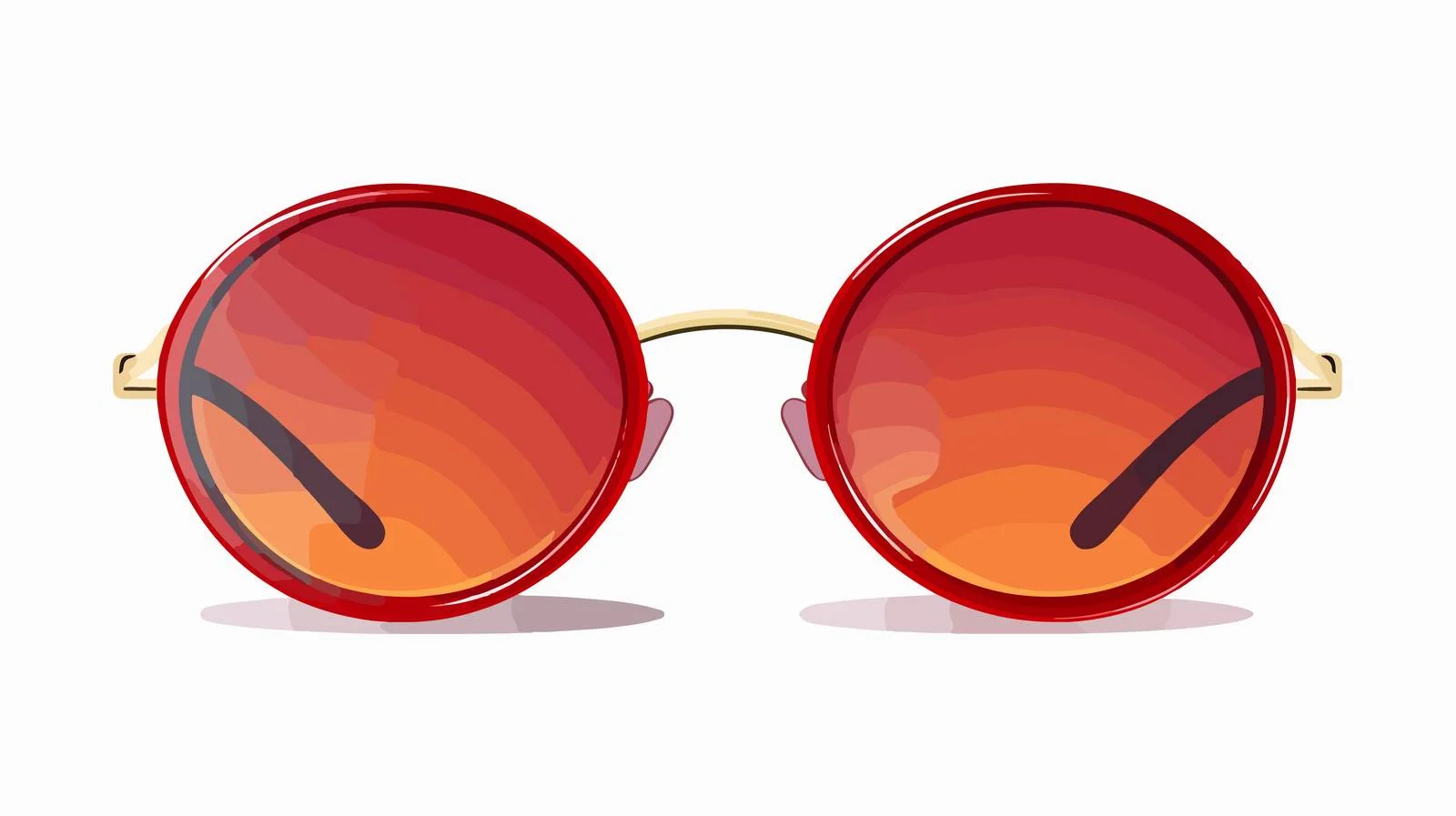 Chic Oval Red Lens Fashion Sunglasses — free download from Dotvec