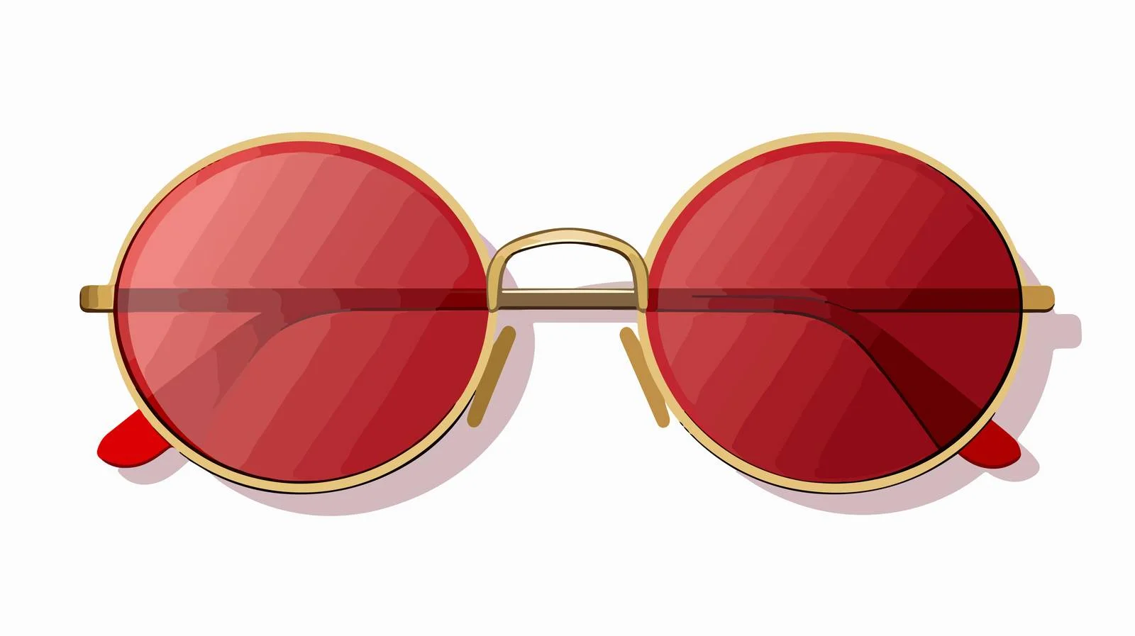 Chic Sunglasses with Red Oval Lenses — free download from Dotvec