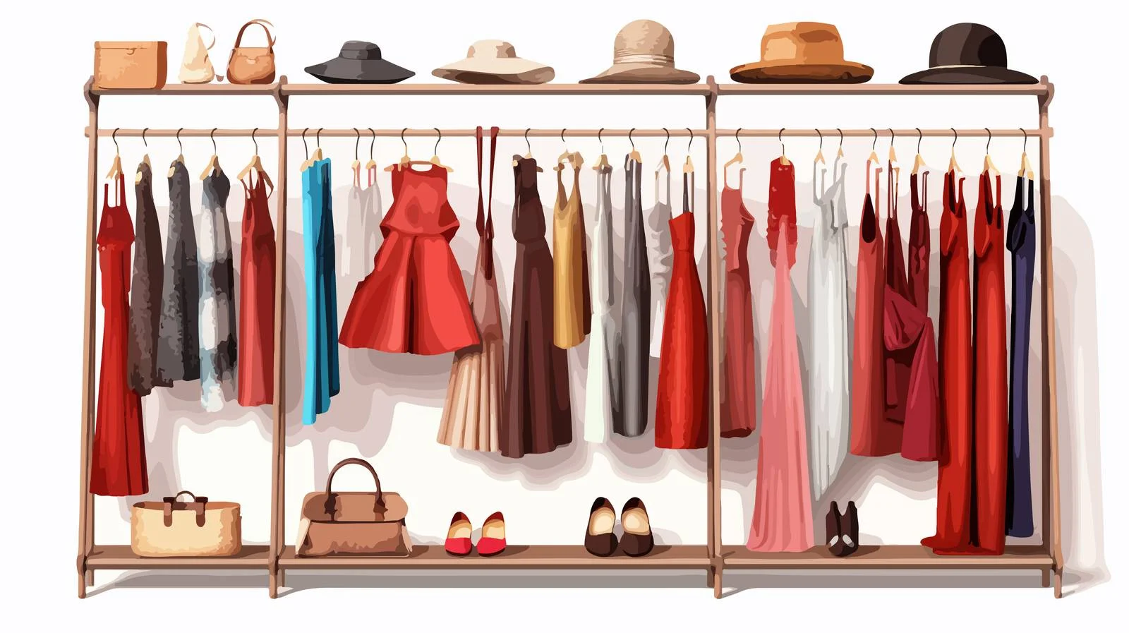 Chic Women's Wardrobe Displayed Stylishly — free download from Dotvec