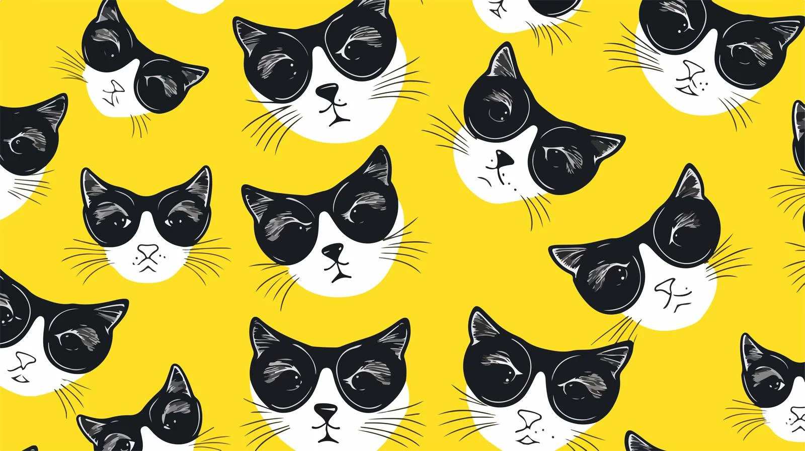 Chic Monochrome Glasses Seamless Design — free download from Dotvec