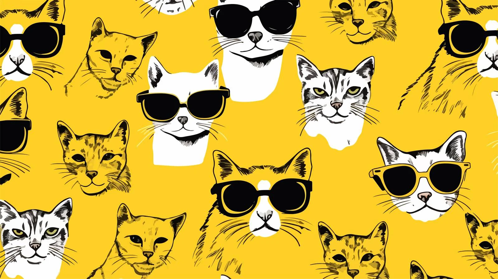 Chic Monochrome Glasses Seamless Design — free download from Dotvec