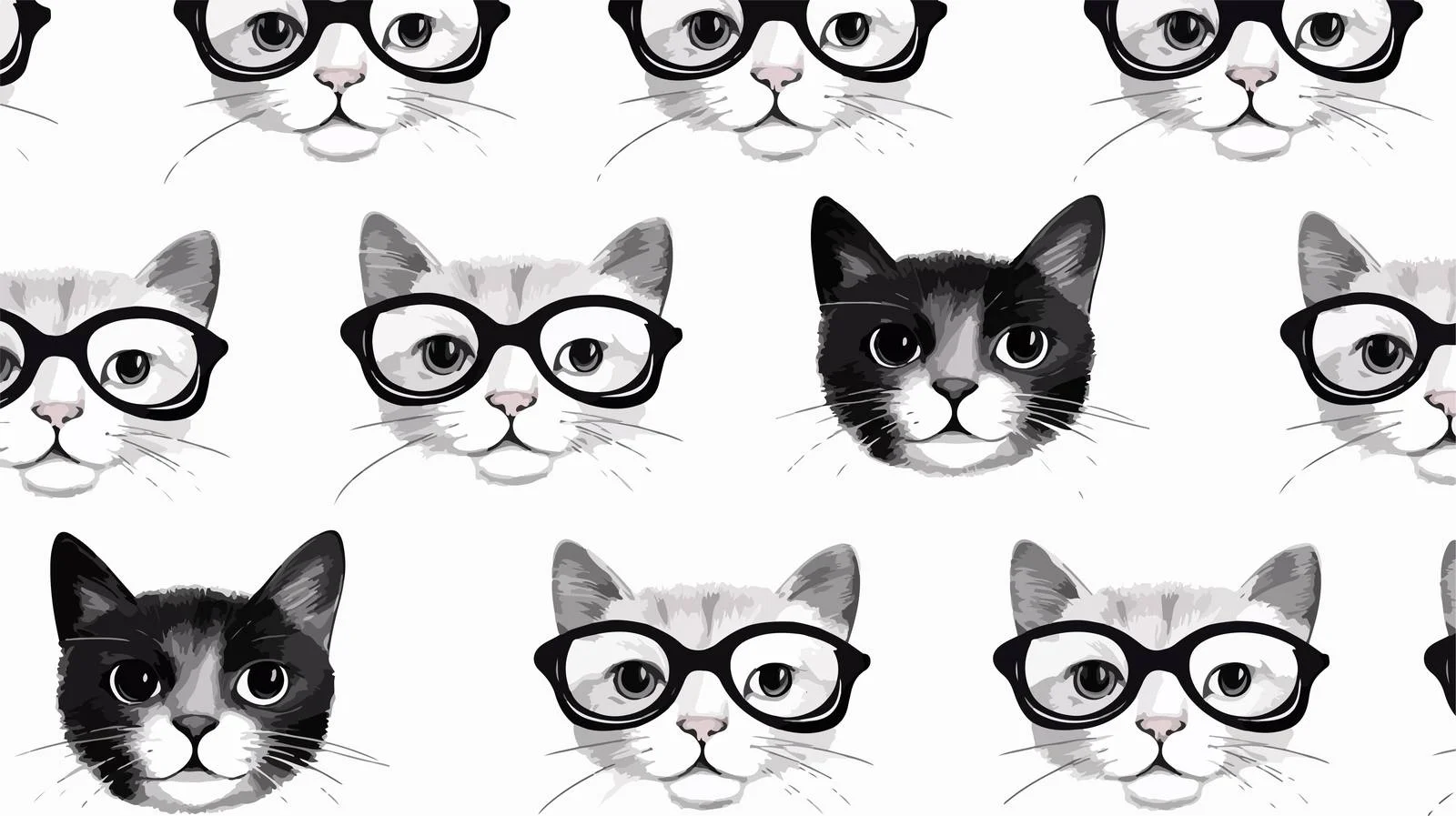 Chic Spectacles Seamless Design with Cat Eyes — free download from Dotvec