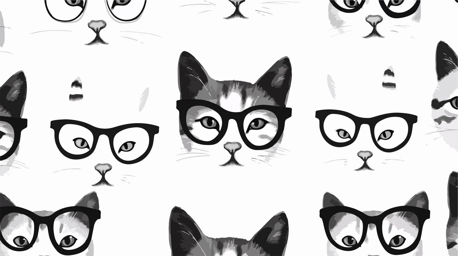 Chic Cat Eye Glasses Repeat Design — free download from Dotvec