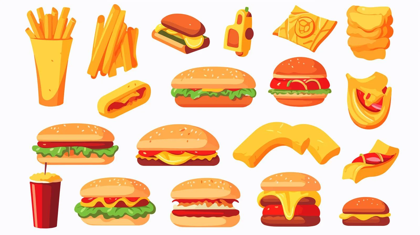 Vibrant Fast Food Vector Illustration Collection — free download from Dotvec