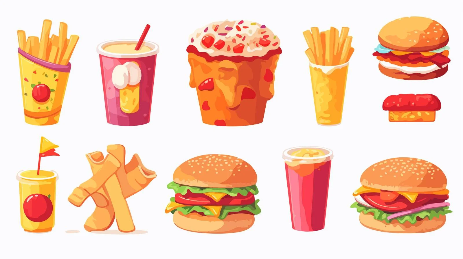 Assorted Fast Food and Sugary Drinks — free download from Dotvec