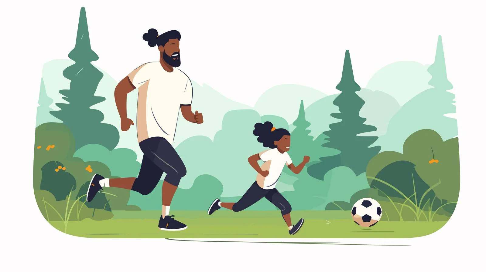 Family Soccer Fun: Dad and Child Playing — free download from Dotvec