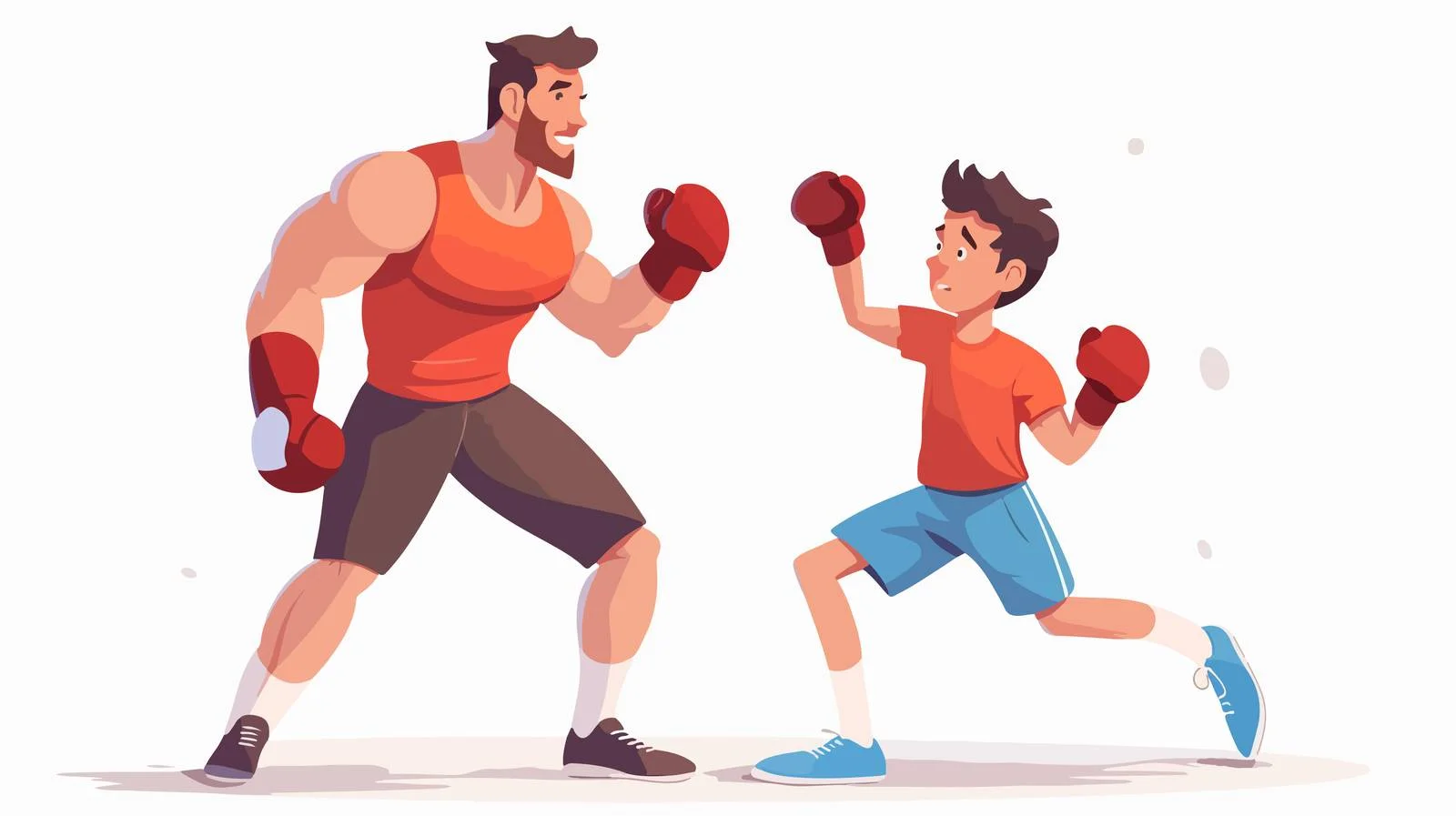Father and Son Sportswear Punching Practice — free download from Dotvec