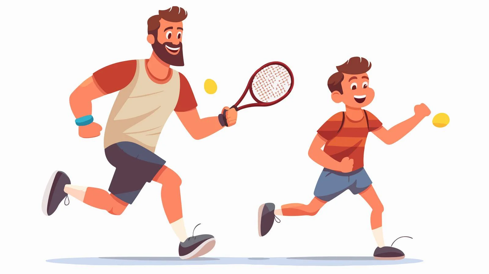 Family Tennis Time with Rackets and Ball — free download from Dotvec