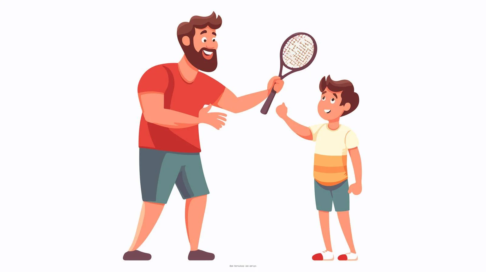 Family Tennis Time with Rackets and Ball — free download from Dotvec