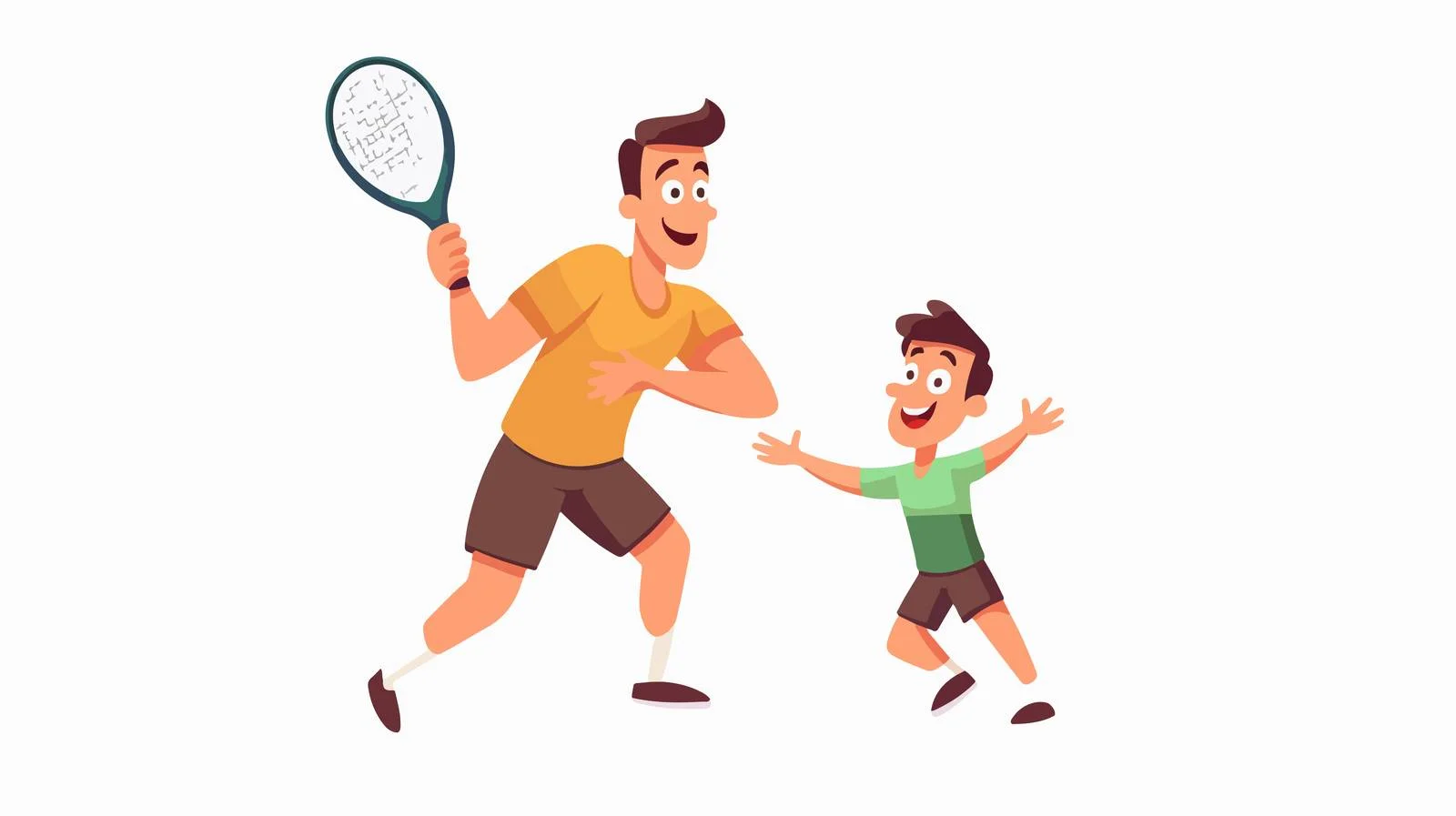 Father and Son Playing Tennis Together — free download from Dotvec