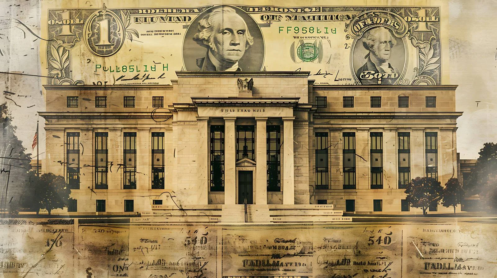 Federal Reserve Building with Twenty Dollar Bill — free download from Dotvec