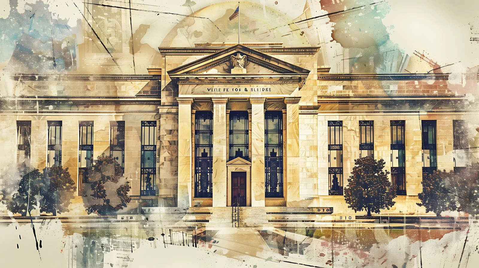 Federal Reserve Building with Currency Display — free download from Dotvec