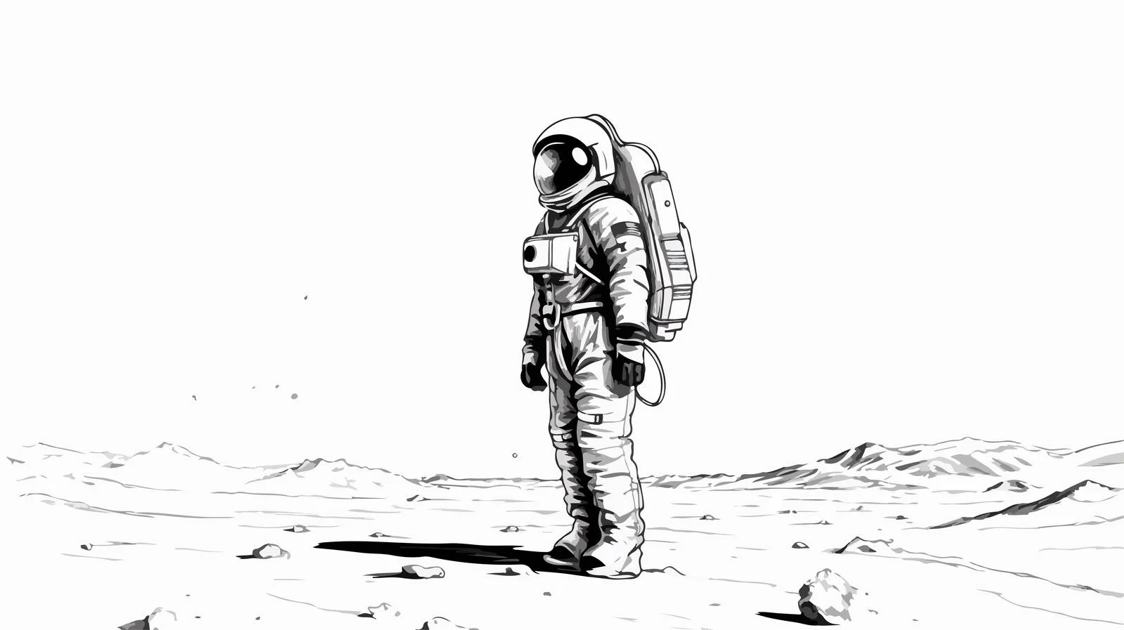Female astronaut in space suit exploration — free download from Dotvec