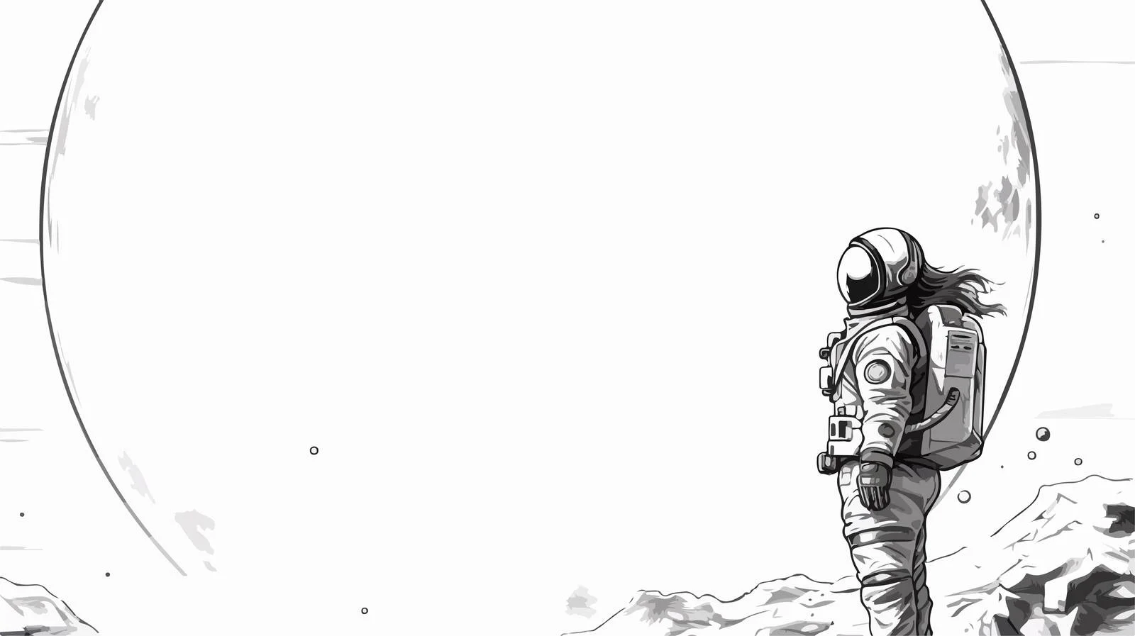 Female Astronaut in Space Suit Exploration — free download from Dotvec