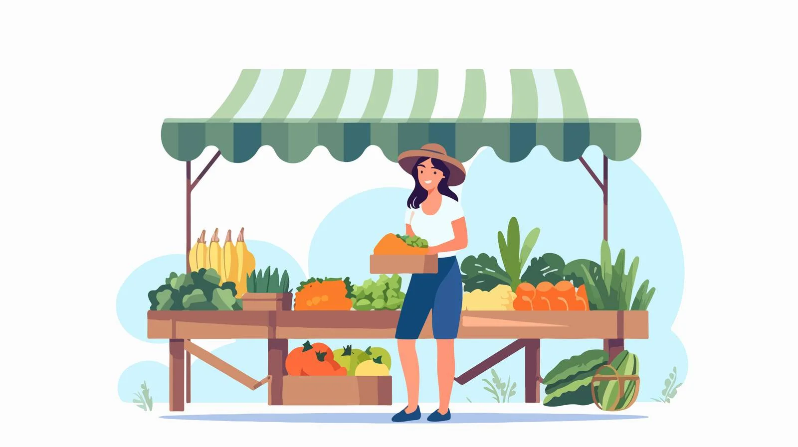 Local woman selling fresh produce outdoors — free download from Dotvec