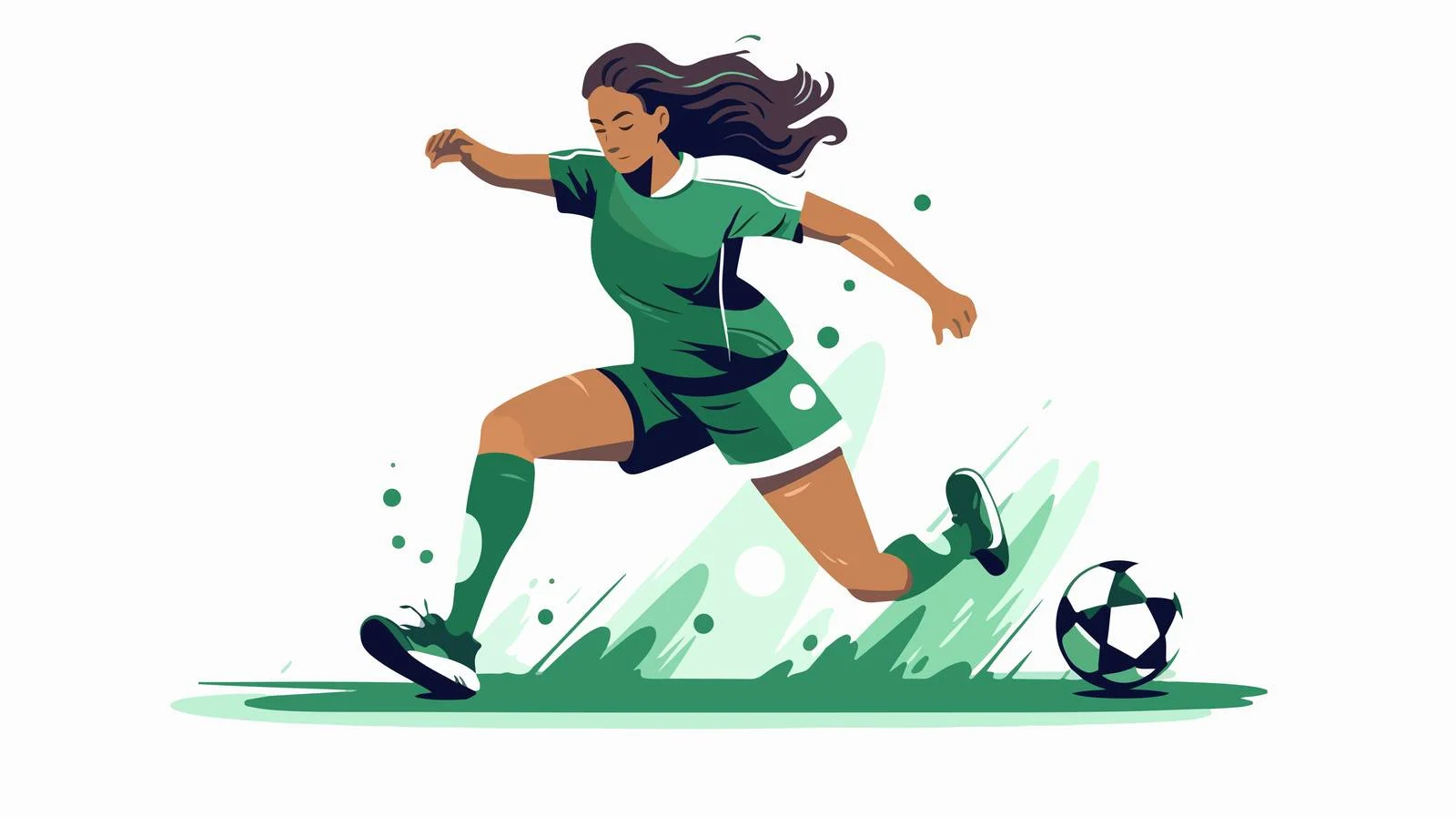 Female Soccer Player Chest Controlling Ball — free download from Dotvec