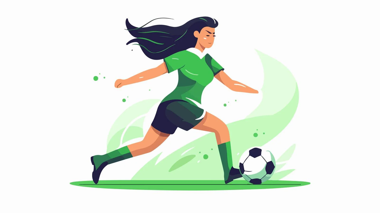Female Soccer Player Chest Controlling Ball Action — free download from Dotvec