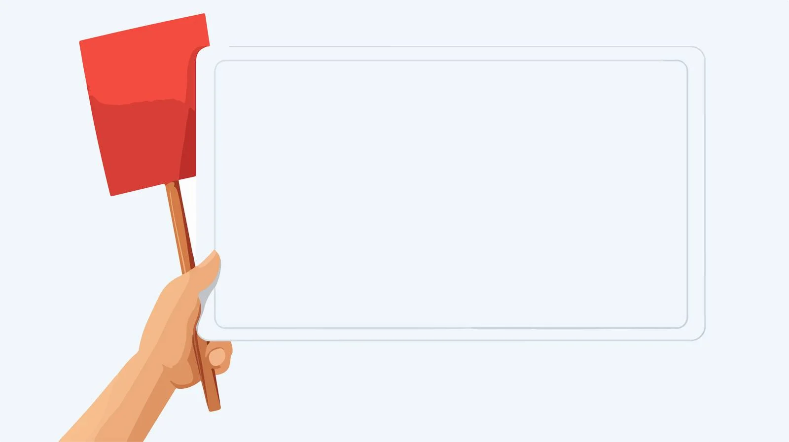 Woman hand holding empty banner frame — free download from Dotvec