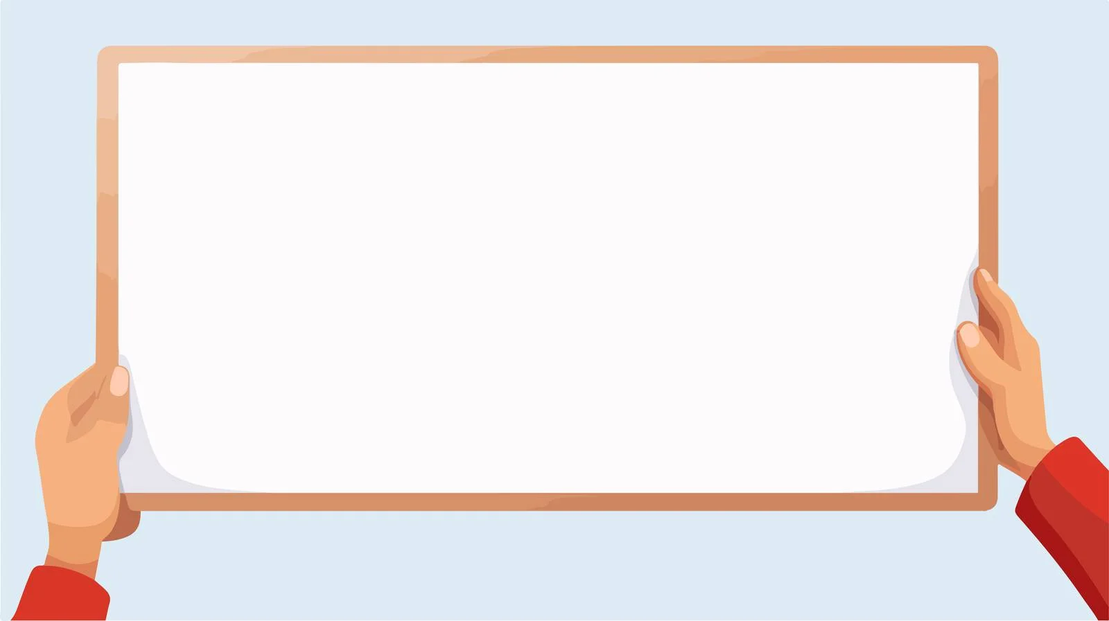 Woman's hand holding empty banner space — free download from Dotvec