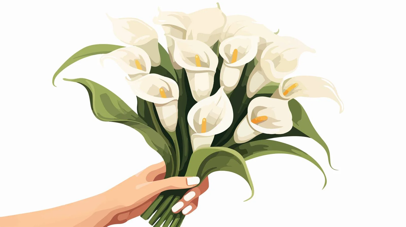 Elegant Hand Grasping Delicate White Blossoms — free download from Dotvec