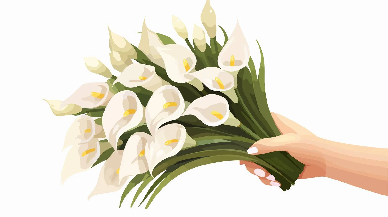 Elegant Female Hand With White Flowers — free download from Dotvec