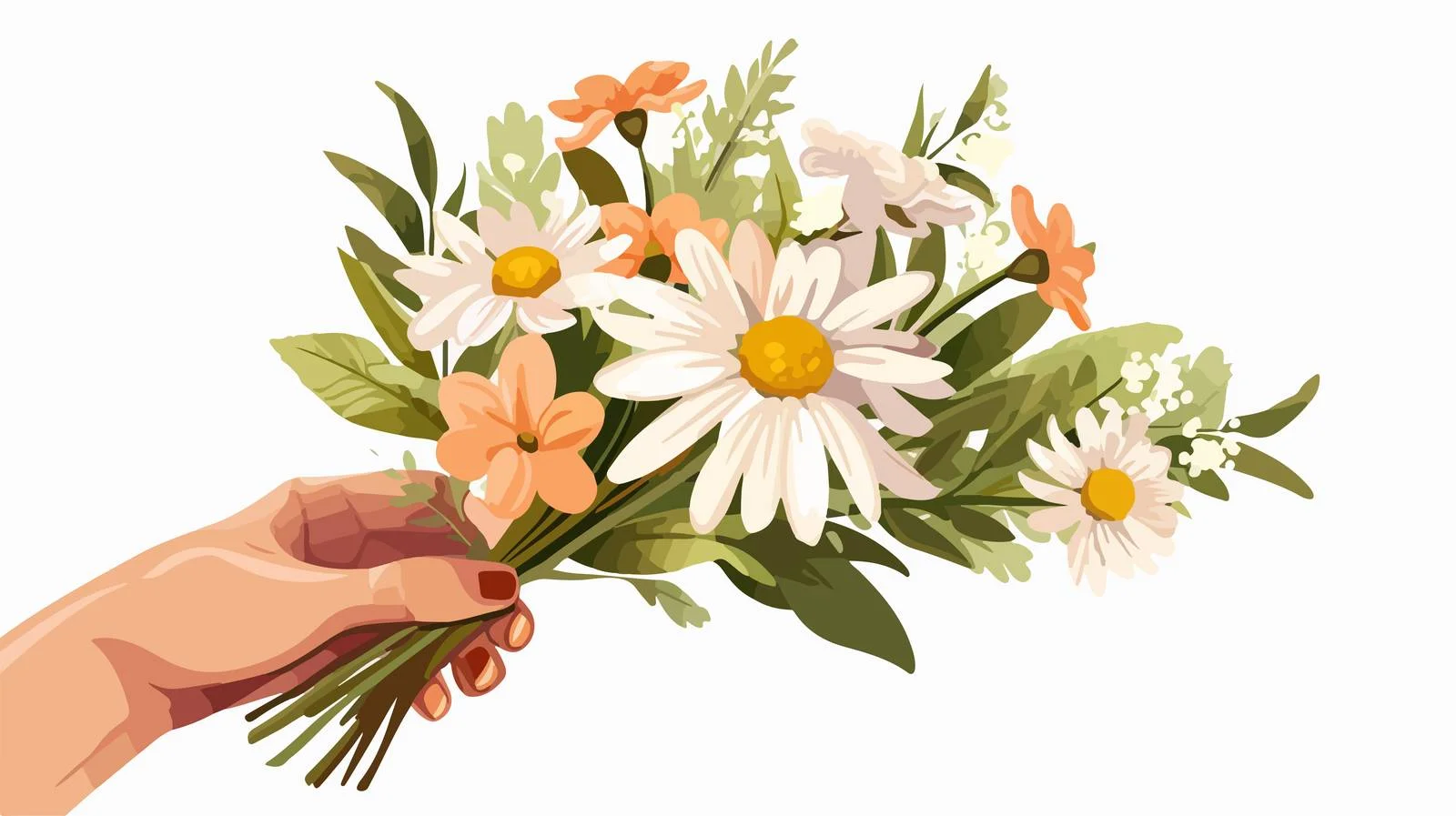 Graceful hand holding delicate boutonniere — free download from Dotvec