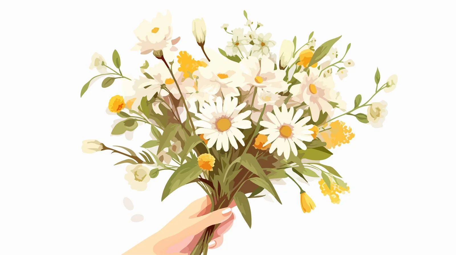 Graceful female hand with delicate boutonniere — free download from Dotvec