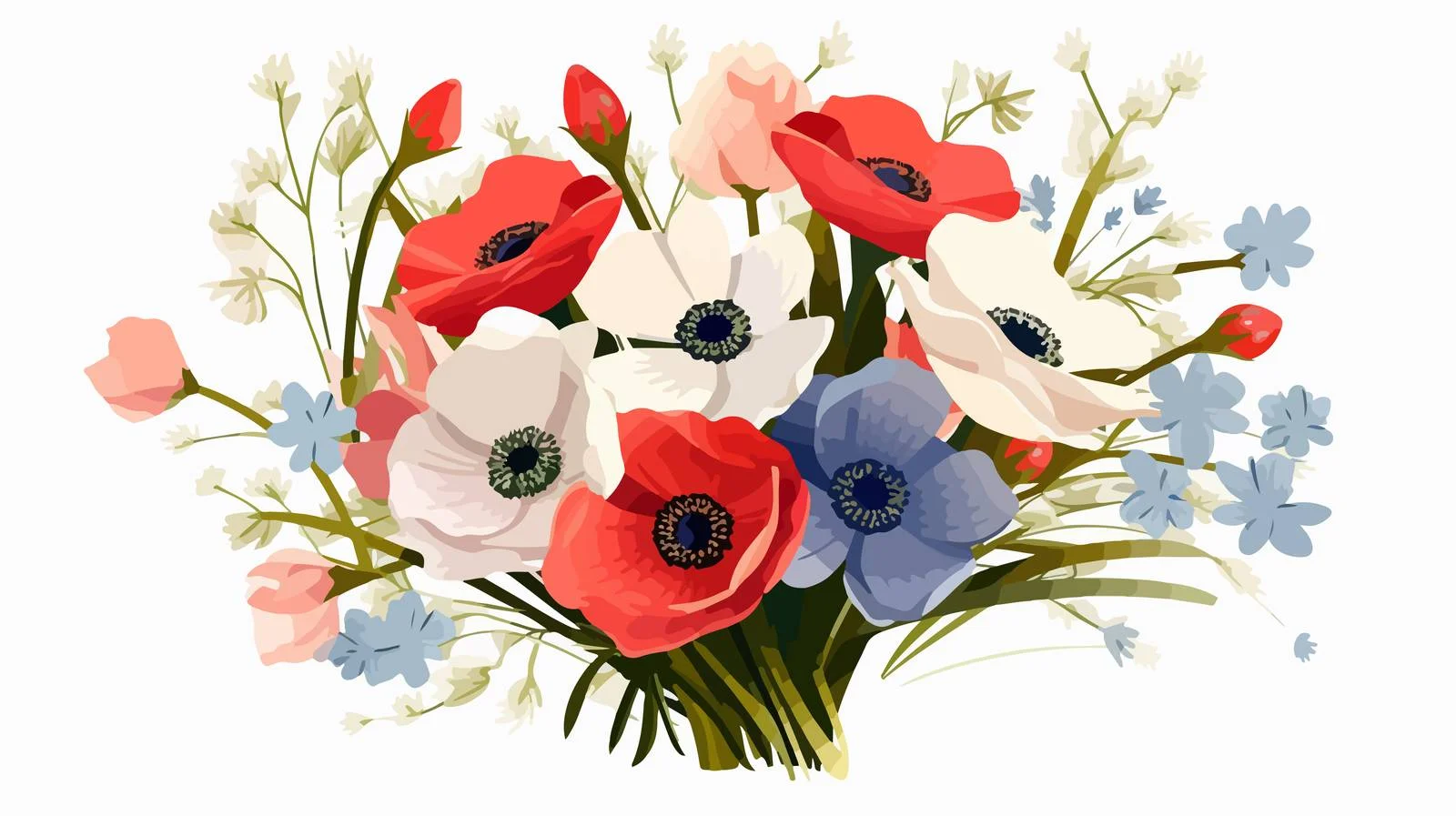 Graceful hand caressing vibrant wildflower bouquet — free download from Dotvec