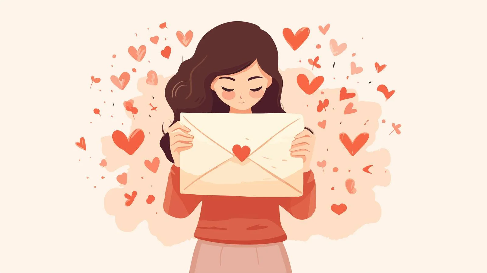 Feminine Hands with Love Letter Embrace — free download from Dotvec