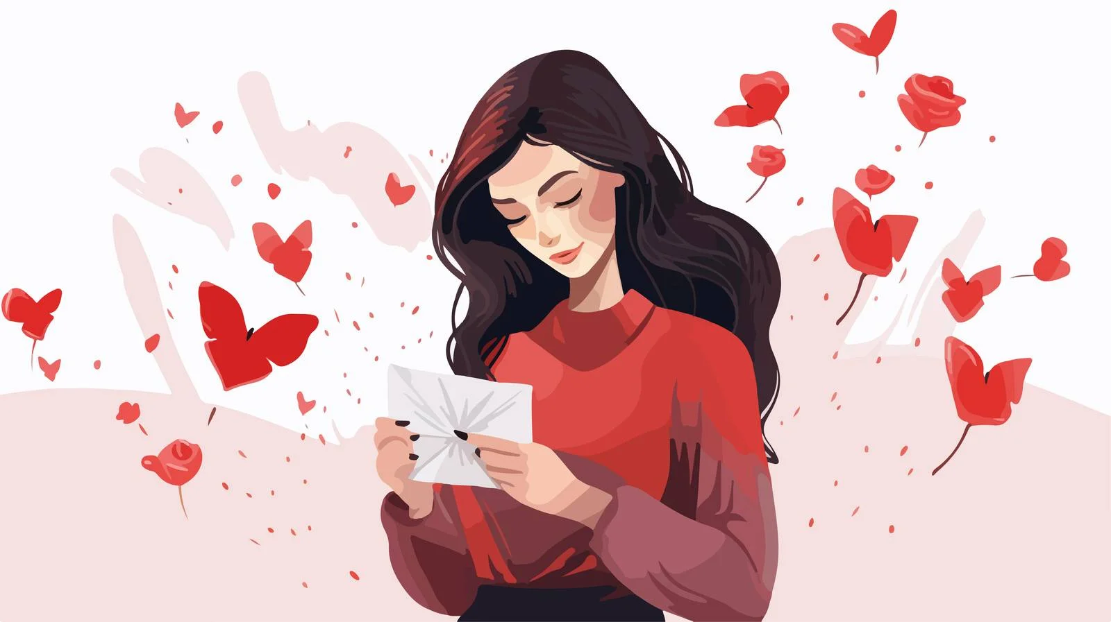 Feminine Hands Embracing Love Postcard — free download from Dotvec