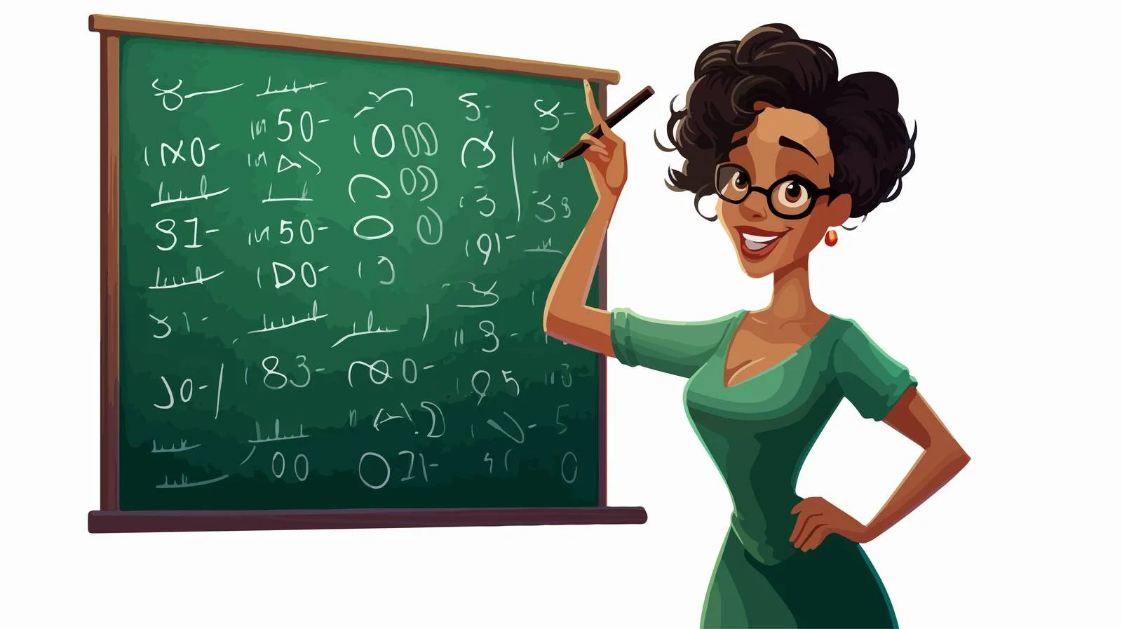 Educator writing mathematical equations on board — free download from Dotvec