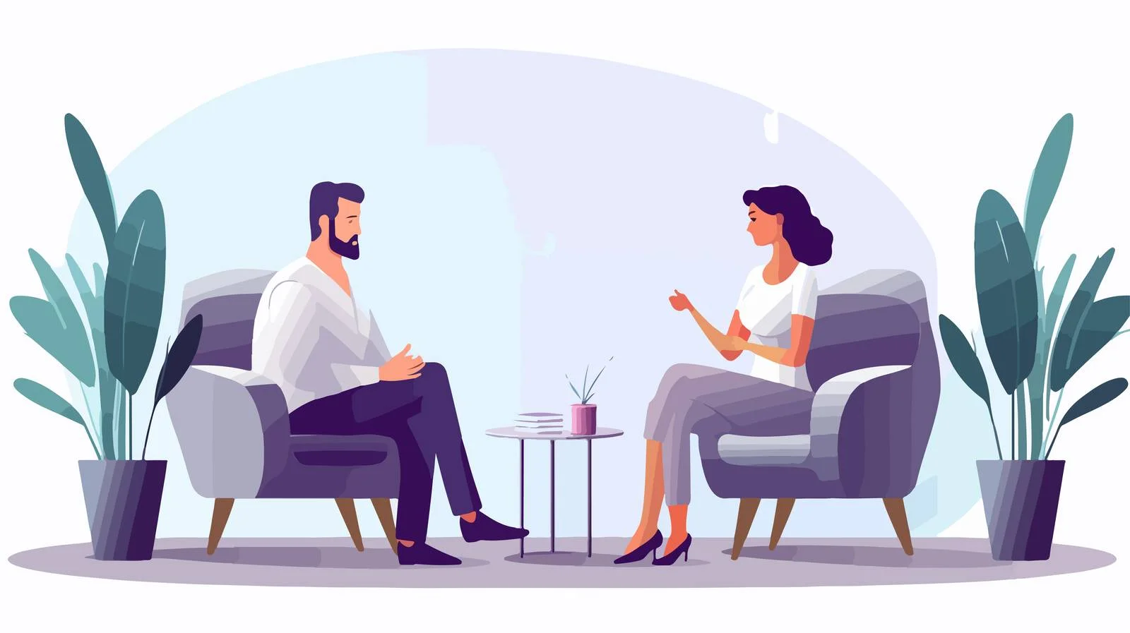 Therapist consulting woman in armchair — free download from Dotvec