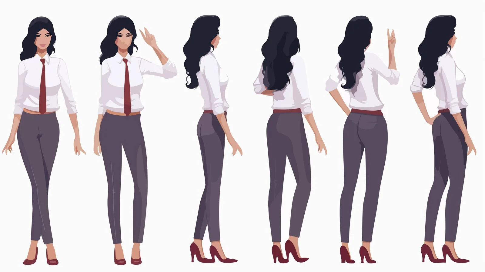 Interactive female secretary DIY animation kit — free download from Dotvec
