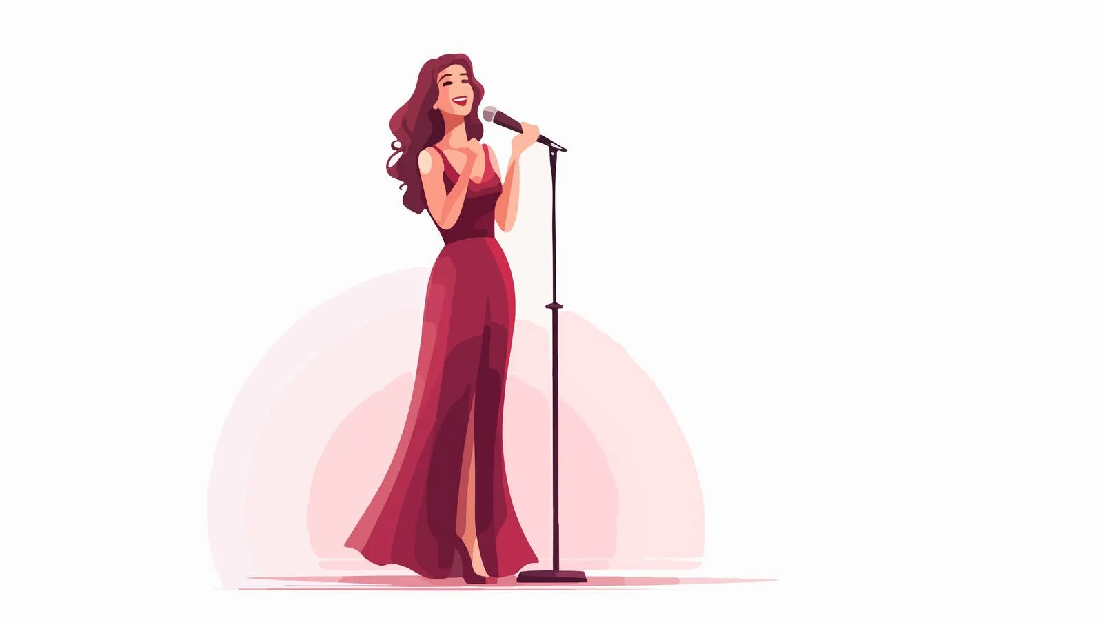 Elegant female vocalist performing with microphone — free download from Dotvec