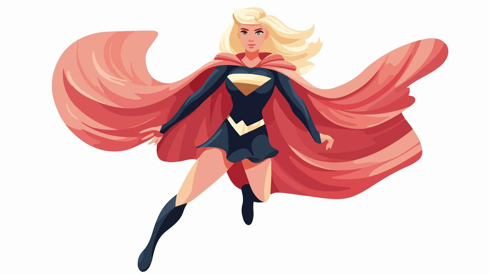 Blonde Female Superhero in Action Pose — free download from Dotvec