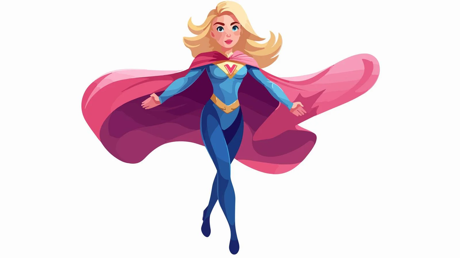 Blonde Female Superhero in Action Pose — free download from Dotvec