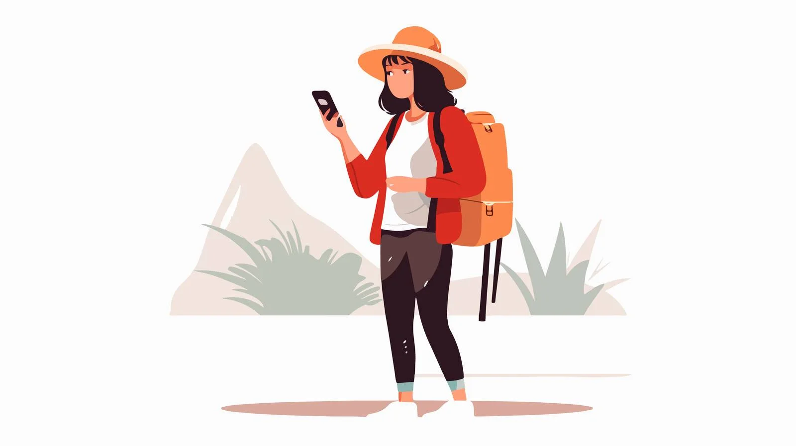 Modern Tourist Using Smartphone to Navigate — free download from Dotvec