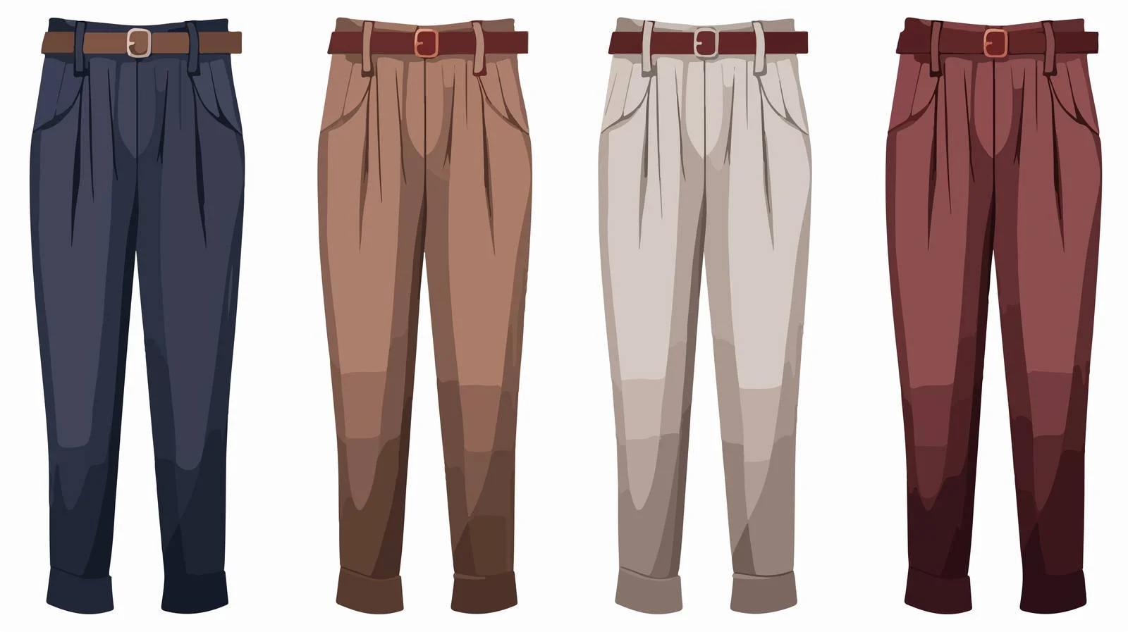 Chic Women's Pants with Stylish Cuffs — free download from Dotvec