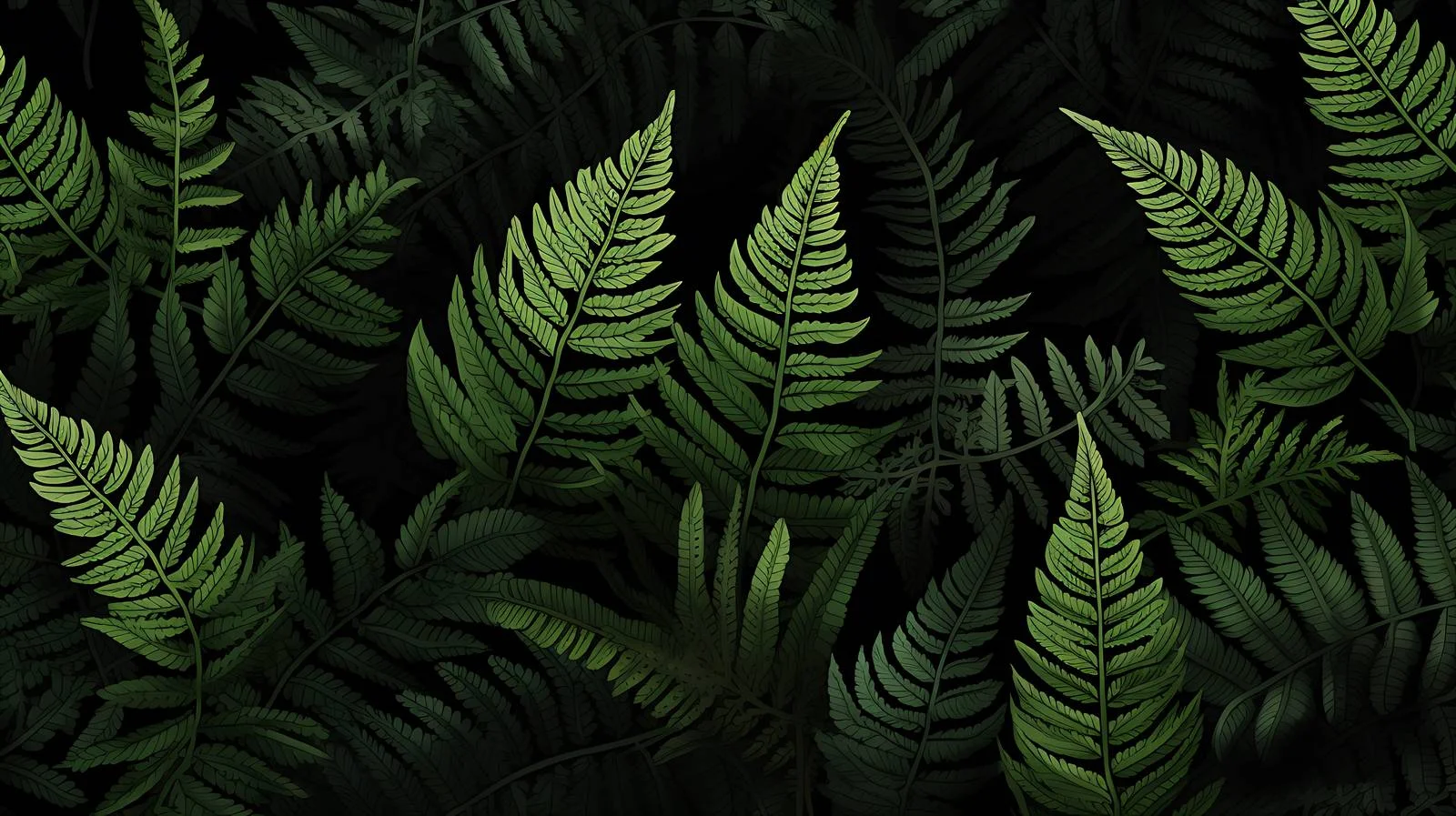 Elegant Hand-Drawn Green Fern Leaves — free download from Dotvec