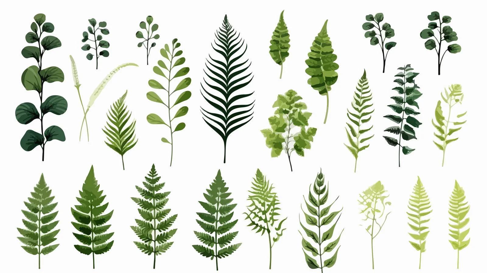 Detailed Hand-Drawn Fern Frond Collection — free download from Dotvec